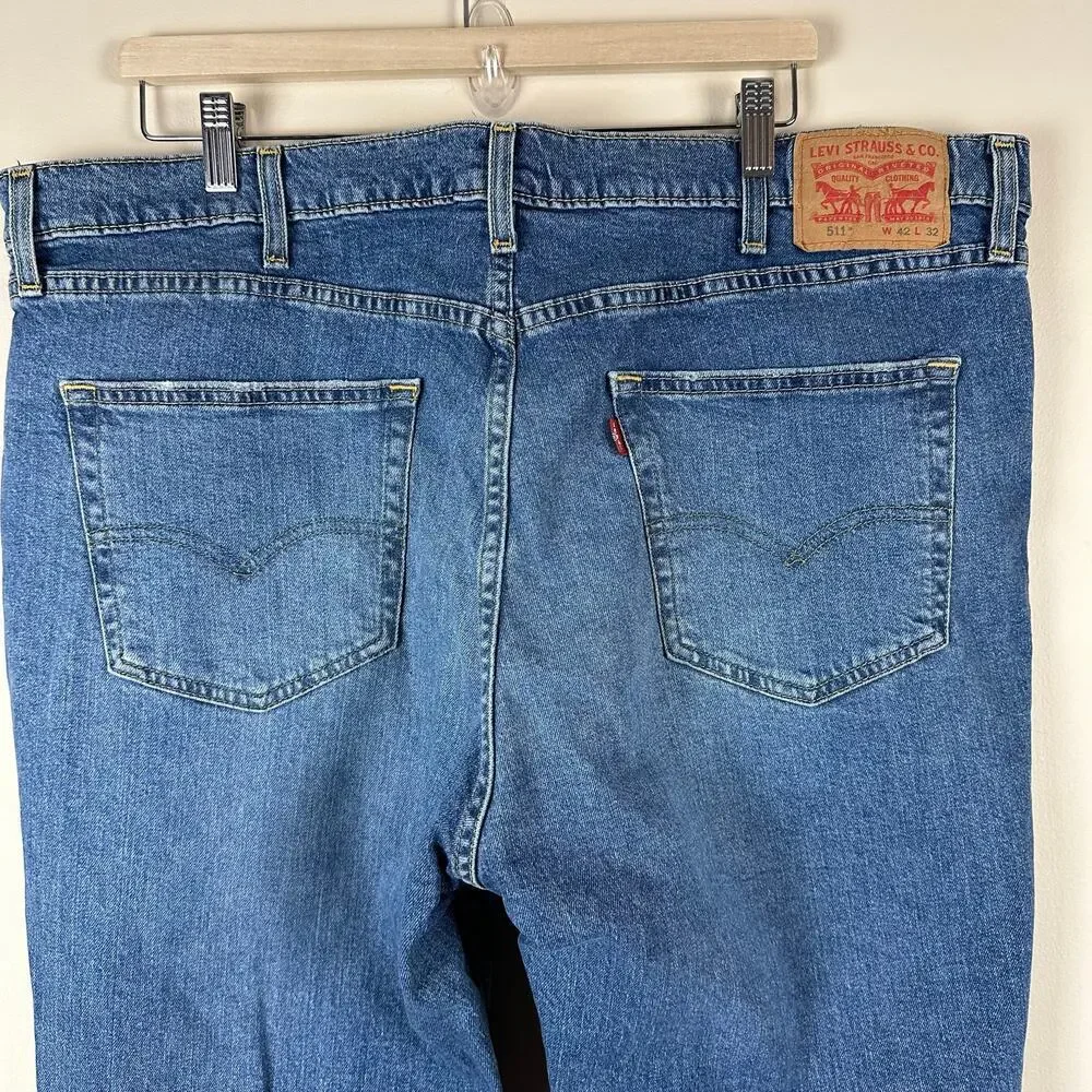 Levi’s 511 Denim Jeans Men’s W42 L32 Medium Wash Denim Straight Leg Utility Work